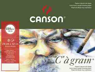 Papel CANSON "C"a grain224g paq 8h 24x32