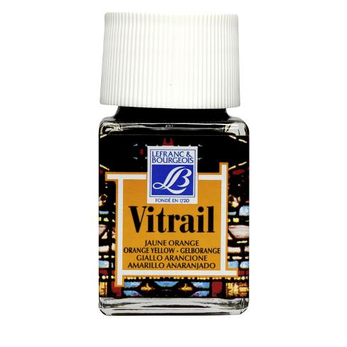 Pintura para vitral LEFRANC amarillo-naranja 50ml