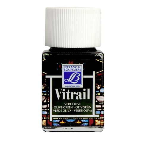 Pintura para vitral LEFRANC verde olivo 50ml