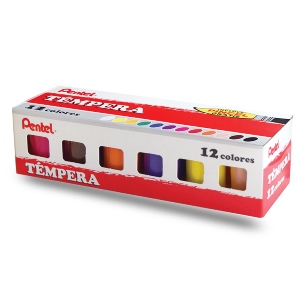 Témpera escolar PENTEL, set de 12