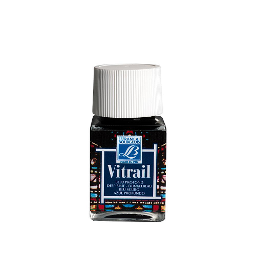 Pintura para vitral LEFRANC azul profundo 50ml