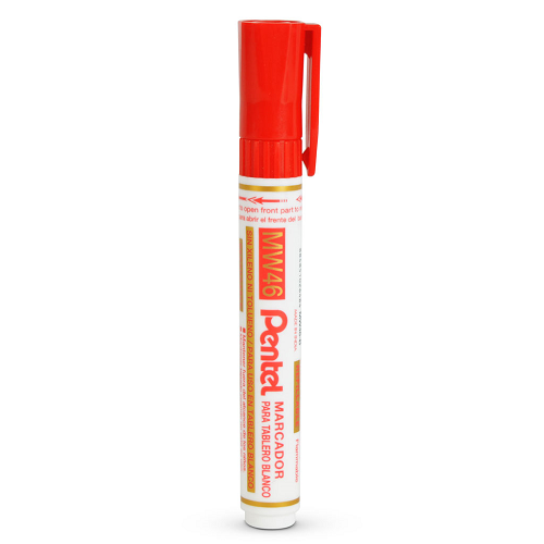 Marcador p/pizarra p. bisel PENTEL rojo