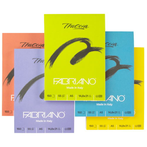 Papel FABRIANO TRACCIA 55g, bloc 150h A5