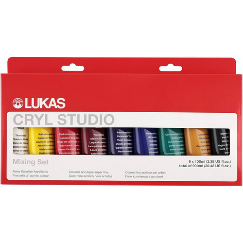 Acrílico LUKAS STUDIO, set 9x100ml prim