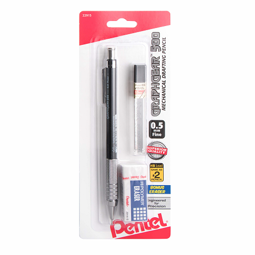 Portaminas 0.5 PENTEL GRAPHGEAR 500 negro